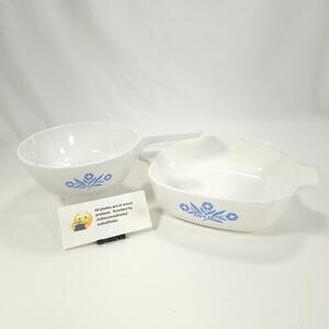 Corning Ware Blue Cornflower Bundle #P-1-B Casserole Dish #P-81-B Saucepan